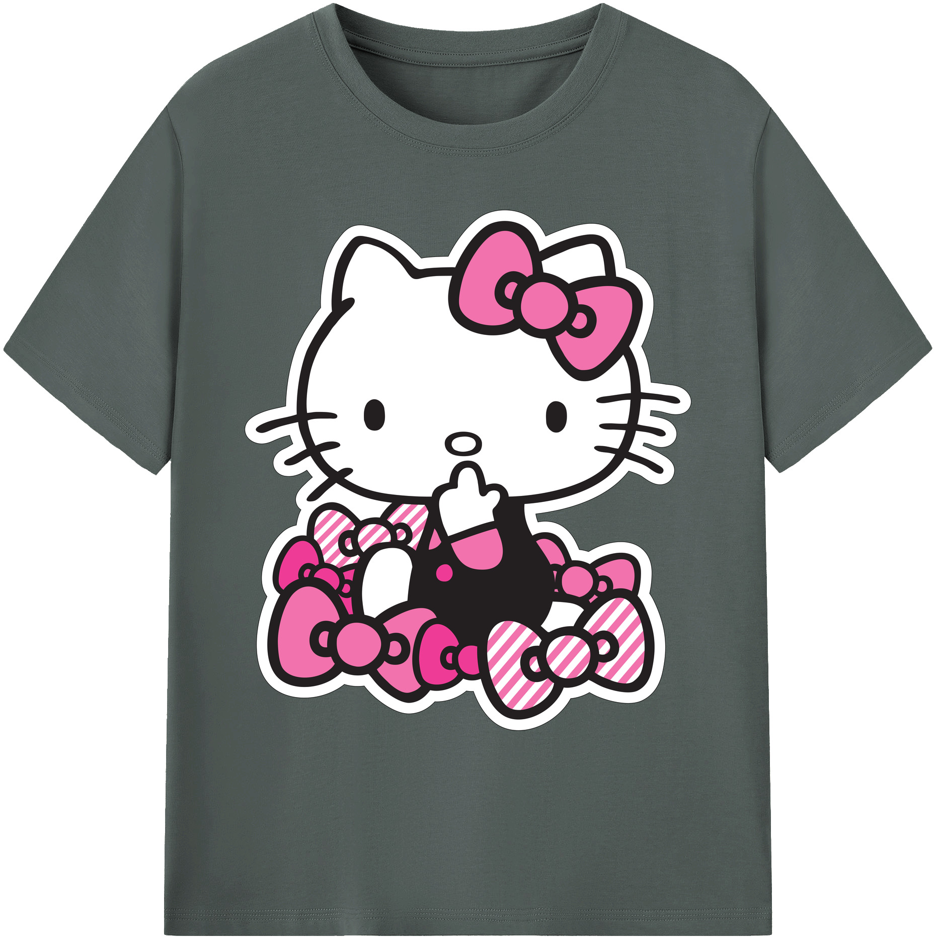 （画像用） Hello Kitty ハローキティ 綿100％ メンズ半袖Tシャツ｜肌触りやわらか＆通気性